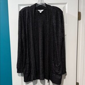 Market & Spruce Charcoal Open-Front Cardigan